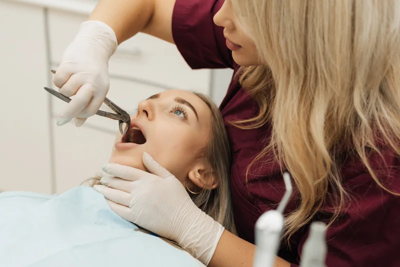 A patient receiving a dental examination