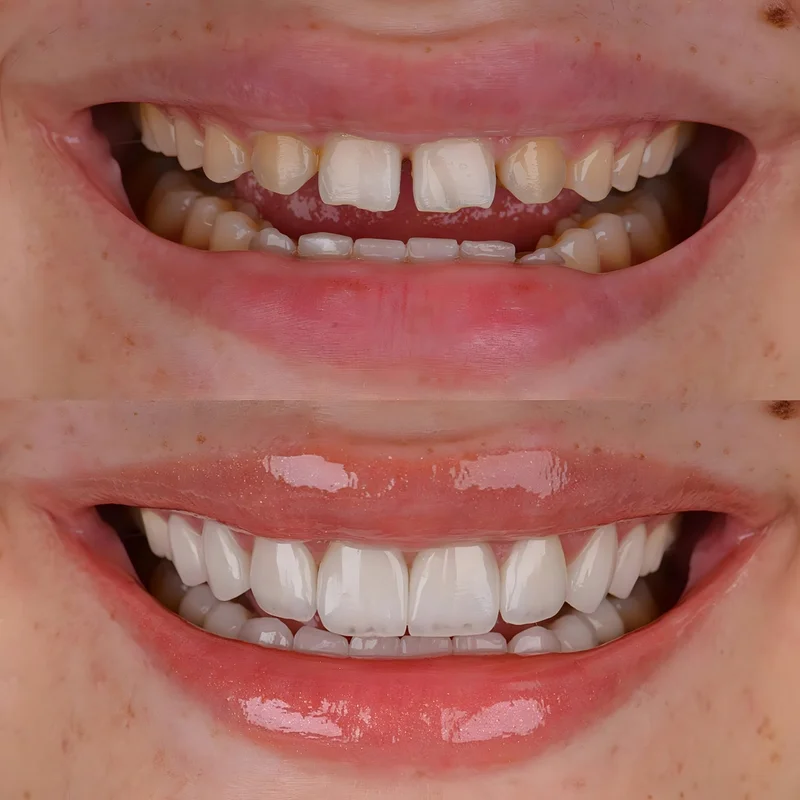 Two close-up photographs of teeth