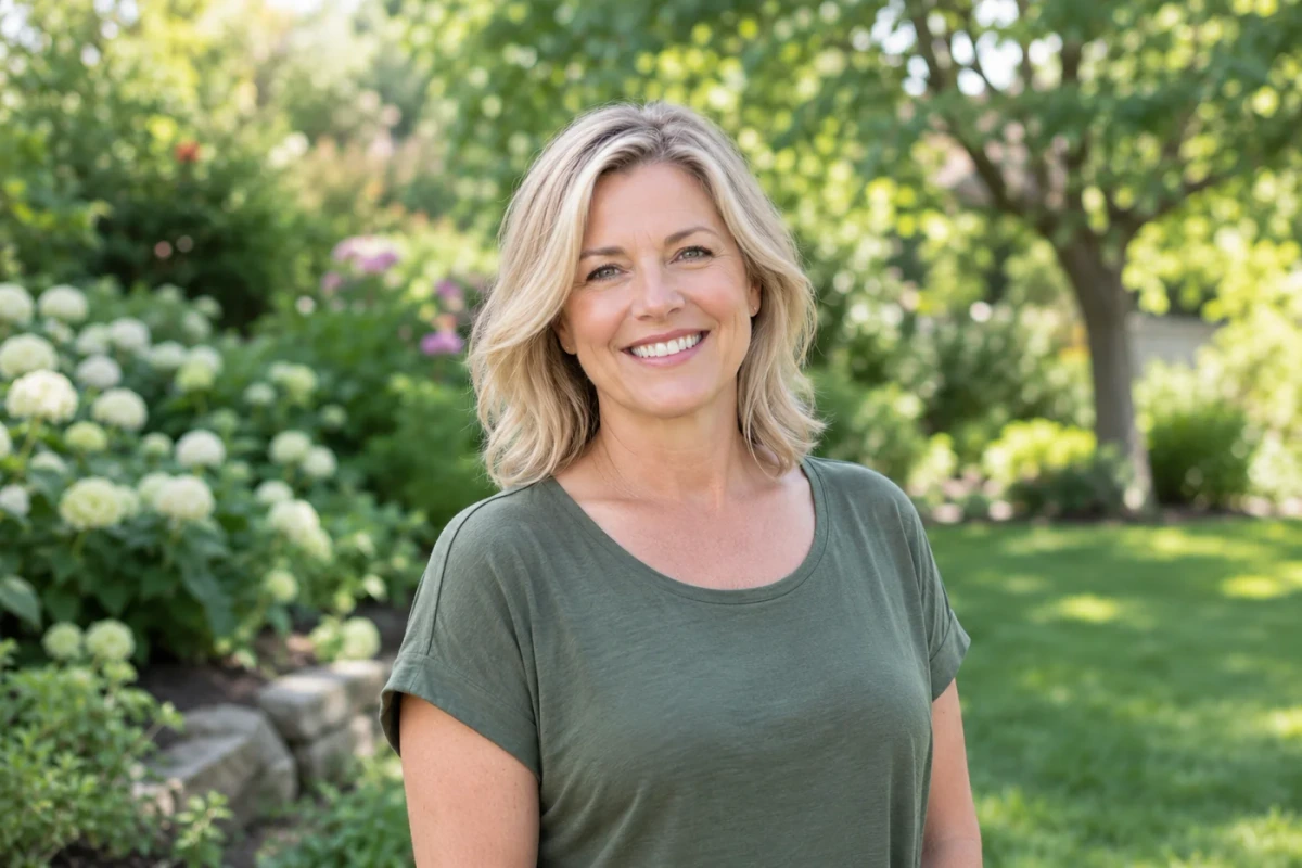 Person smiling at the camera outdoors