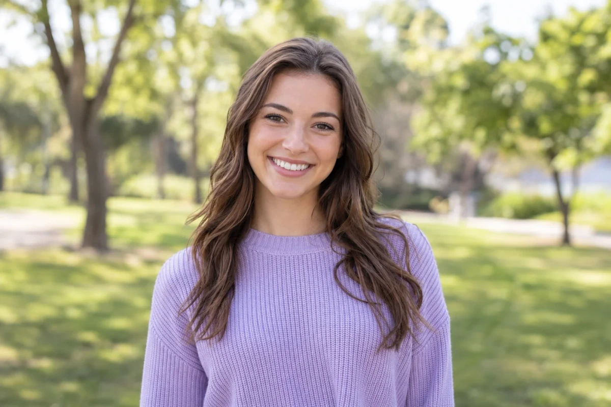 Person smiling at the camera outdoors