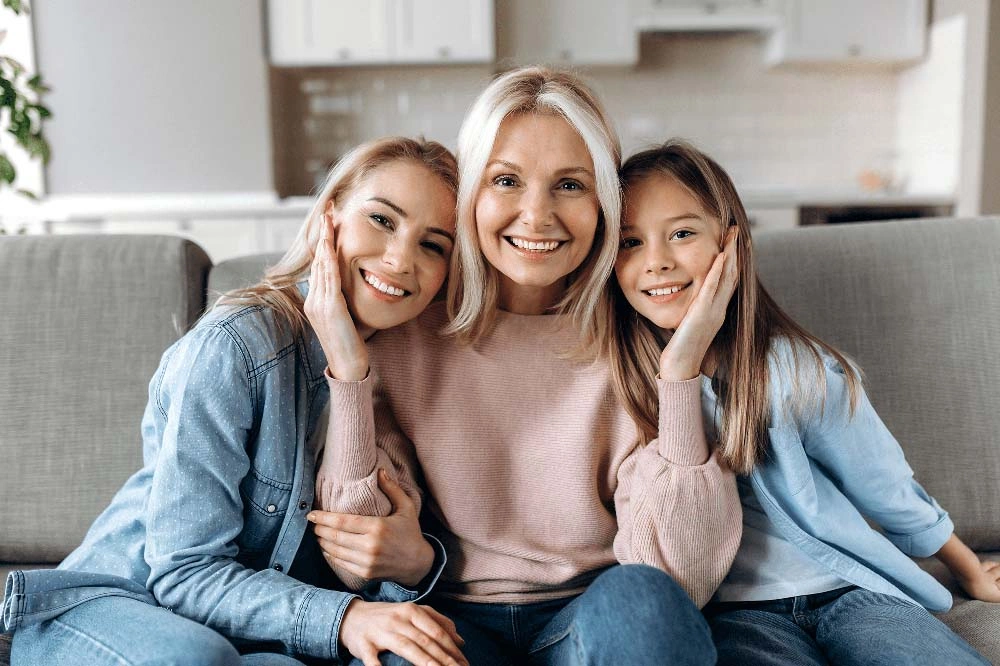 Mother with two daughters